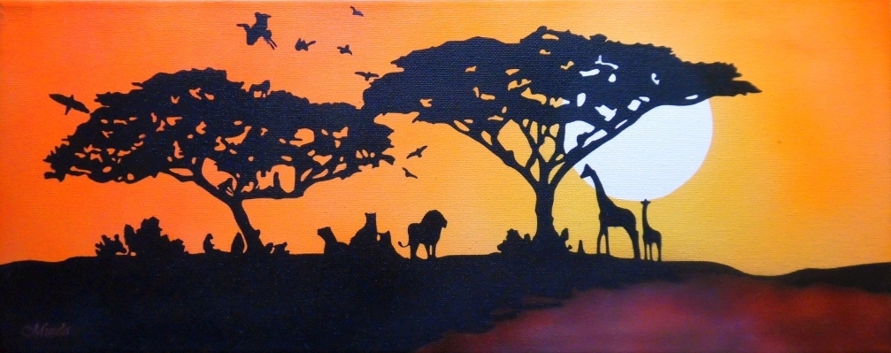 Afrika při západu slunce